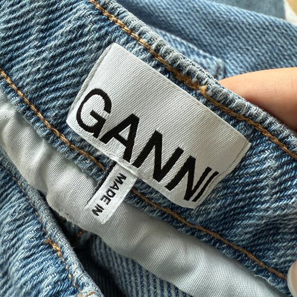 GANNI Heavy Weight Drawstring Wide Leg Jeans - Picture 6 of 6